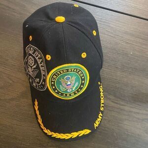United States Army strong black hat gold one size fits all